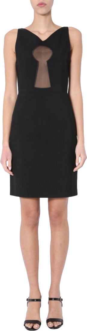 Moschino Fitted Pencil Dress With Keyhole Cutout Zwart