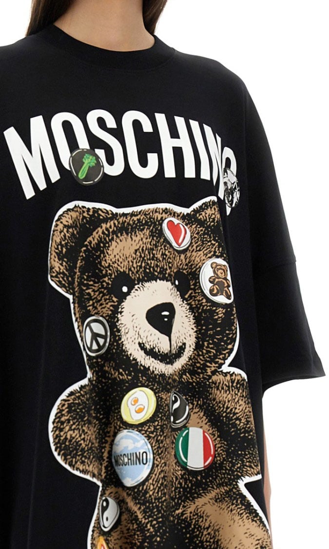 Moschino "Teddy Bear" Short Dress Zwart
