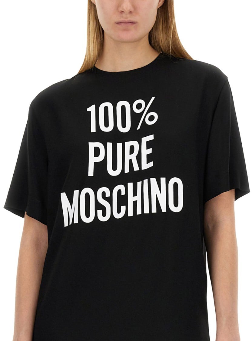 Moschino Dress With Logo Zwart