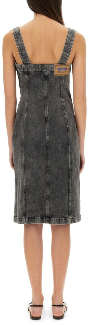 Moschino Denim Midi Dress Grijs