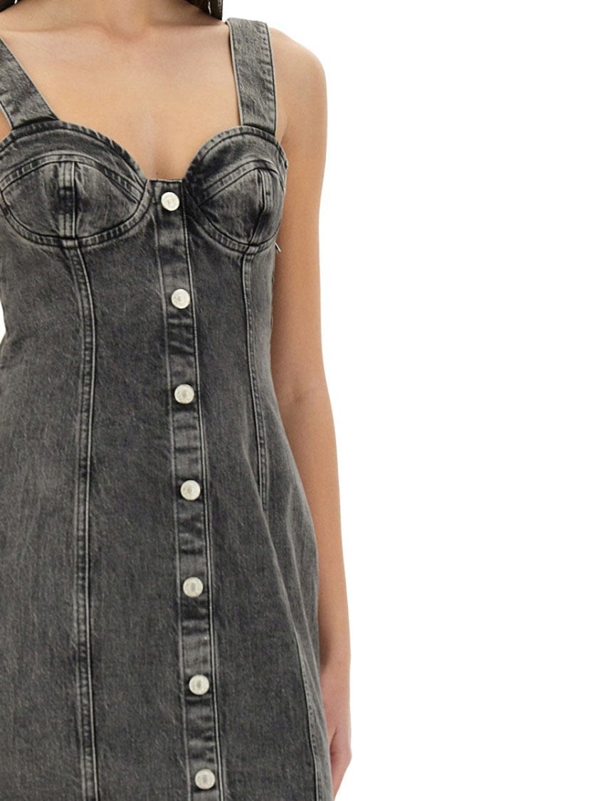 Moschino Denim Midi Dress Grijs