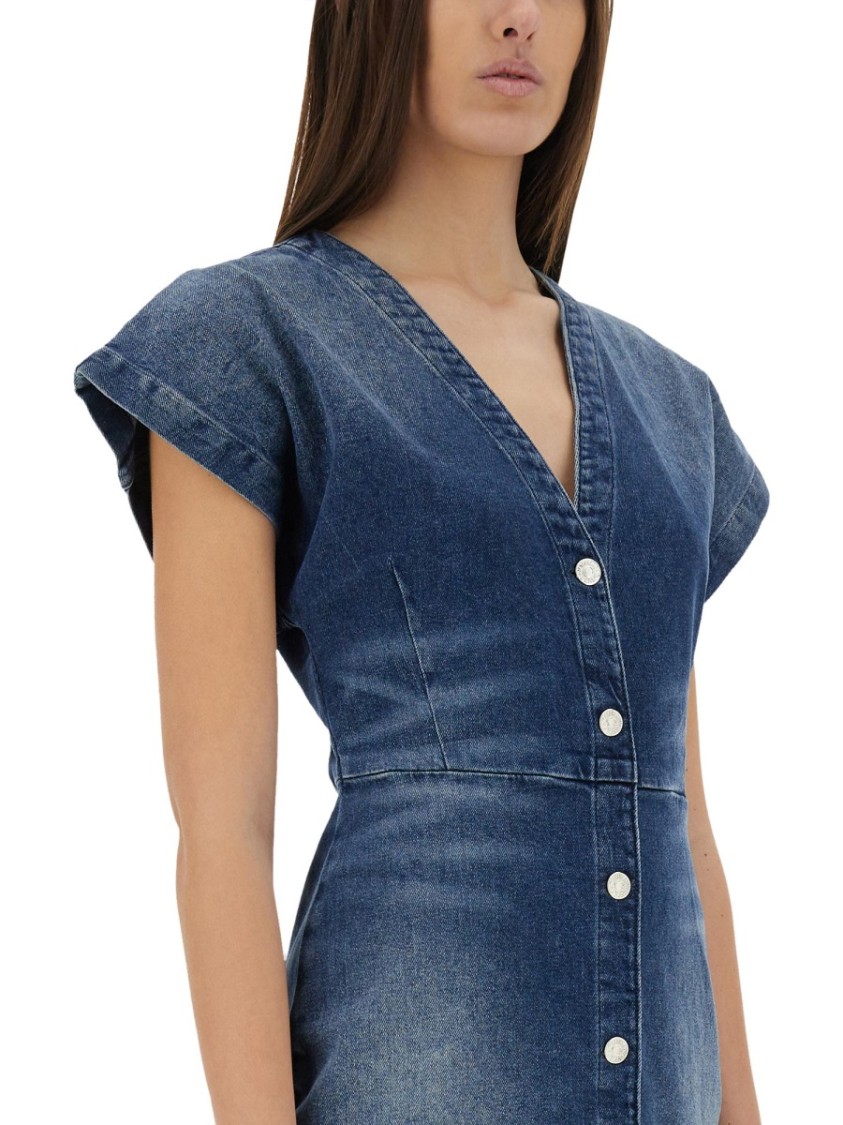 Moschino Slim Fit Denim Dress Blauw