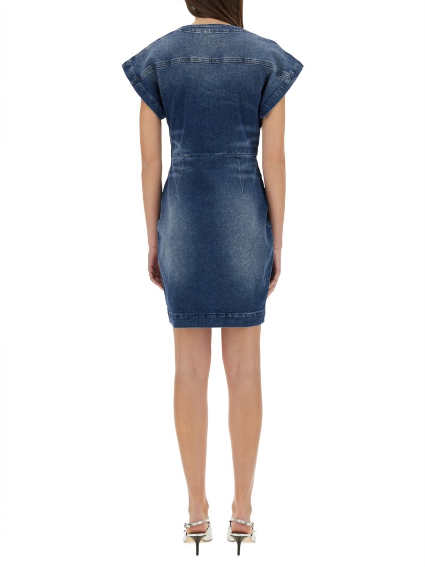 Moschino Slim Fit Denim Dress Blauw