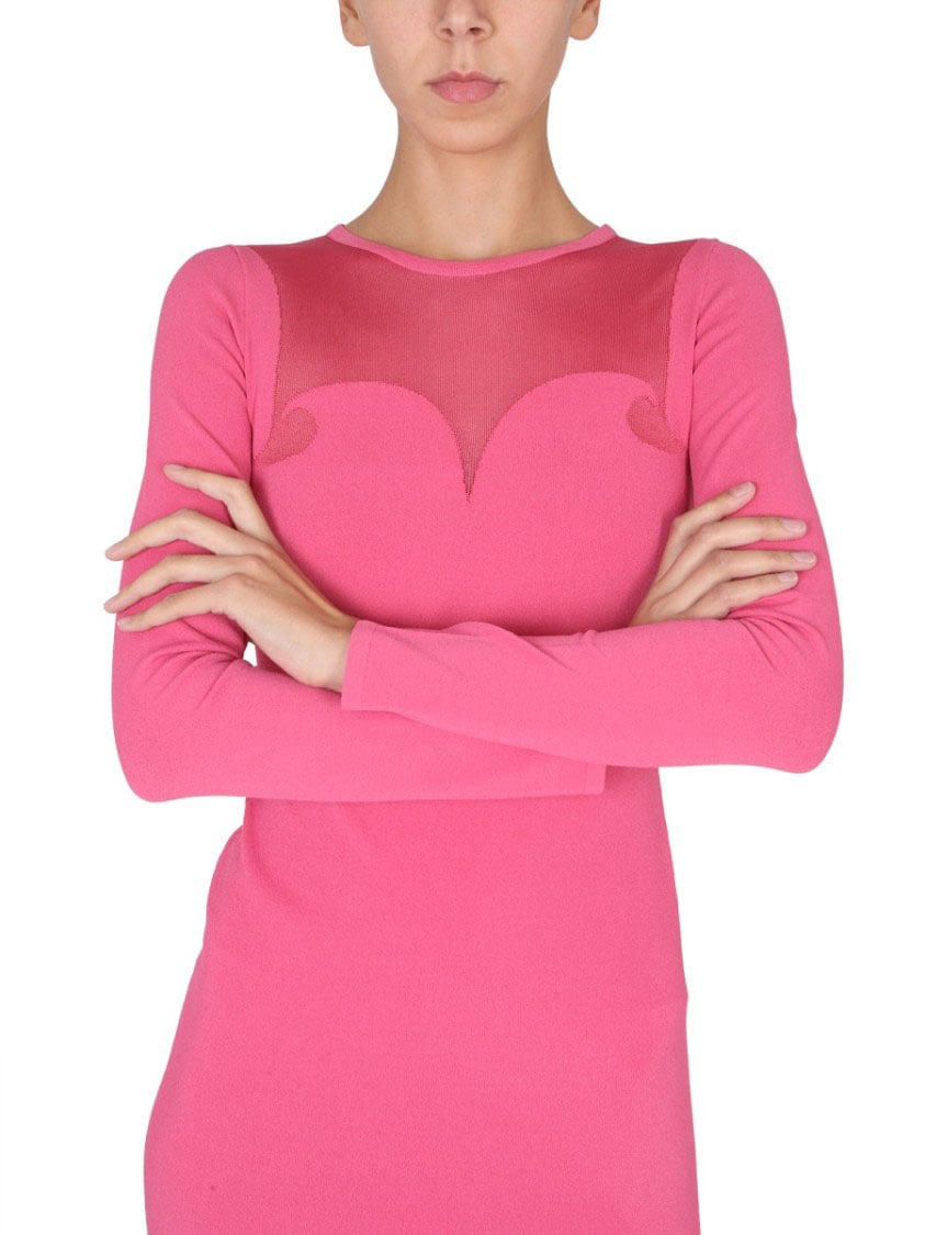 Moschino Form-Fitting Mini Dress Roze