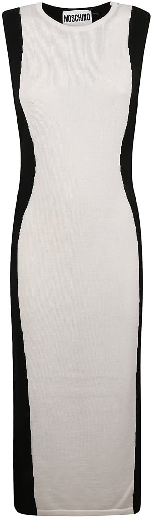 Moschino Form-Fitting White Dress Wit