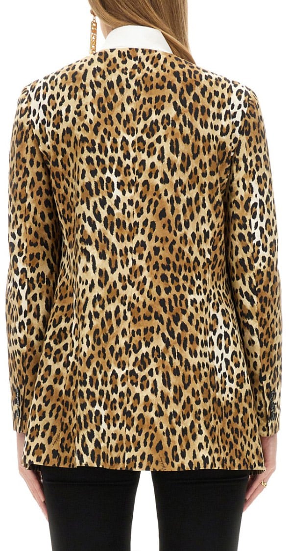 Moschino Jacket With Animal Pattern Bruin