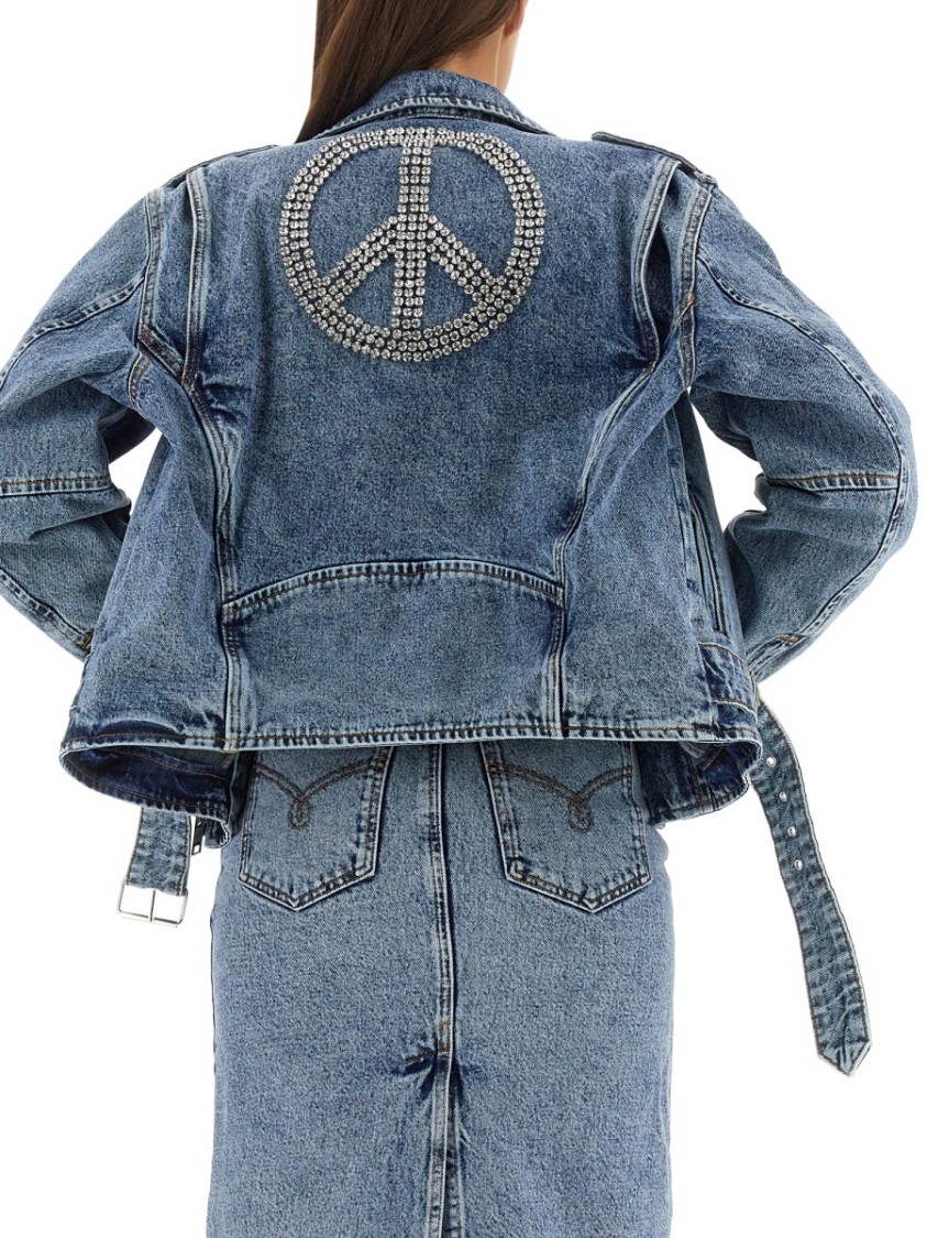 Moschino Biker Peace Symbol Blauw
