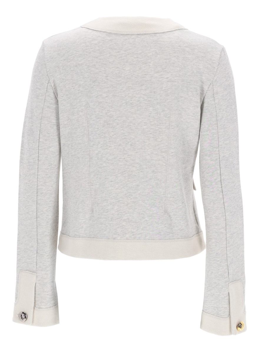 Moschino Light Grey Mixed Metals Buttons Cardigan Wit