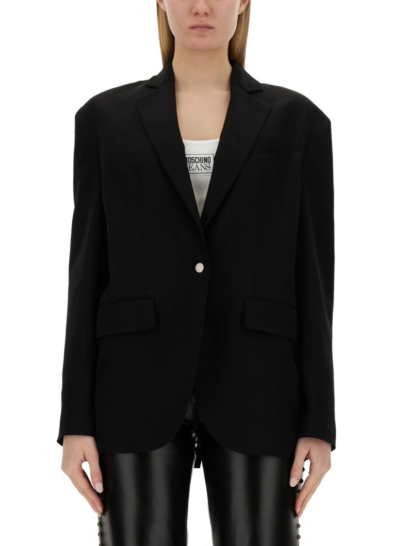 Moschino Single-Breasted Jacket Zwart