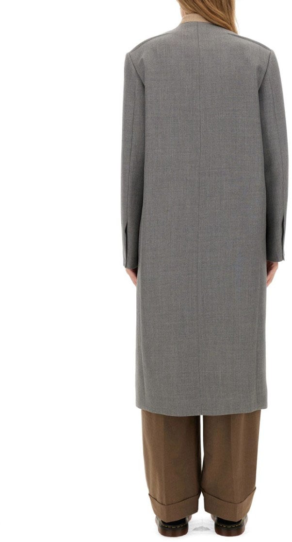 Moschino Tailored Grey Wool Coat Grijs