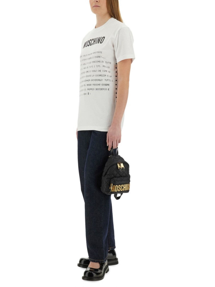 Moschino Artistic Printed T-Shirt In Soft Cotton Wit