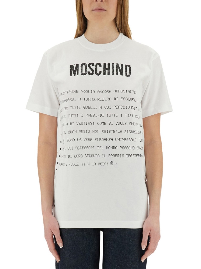 Moschino Artistic Printed T-Shirt In Soft Cotton Wit