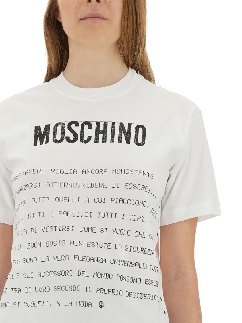 Moschino Artistic Printed T-Shirt In Soft Cotton Wit