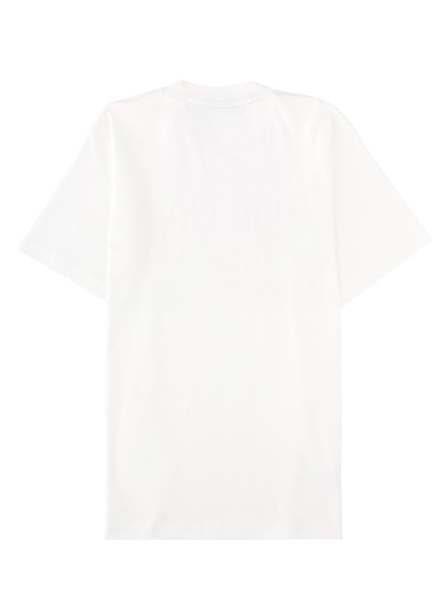 Moschino Crew Neck Curved Logo T-Shirt Wit