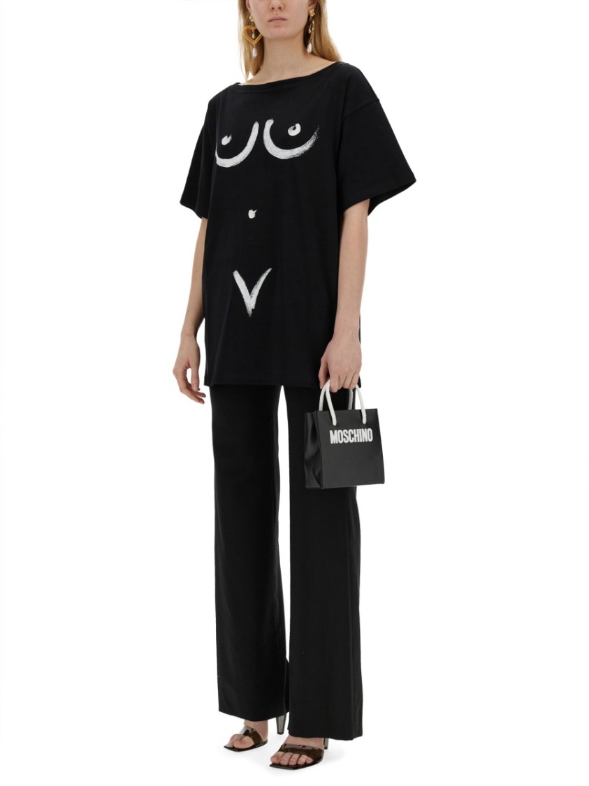 Moschino Oversized Body Print T-Shirt Zwart