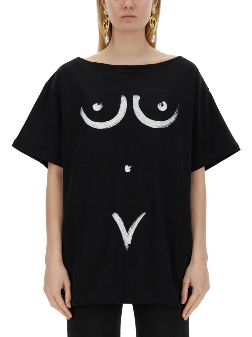 Moschino Oversized Body Print T-Shirt Zwart