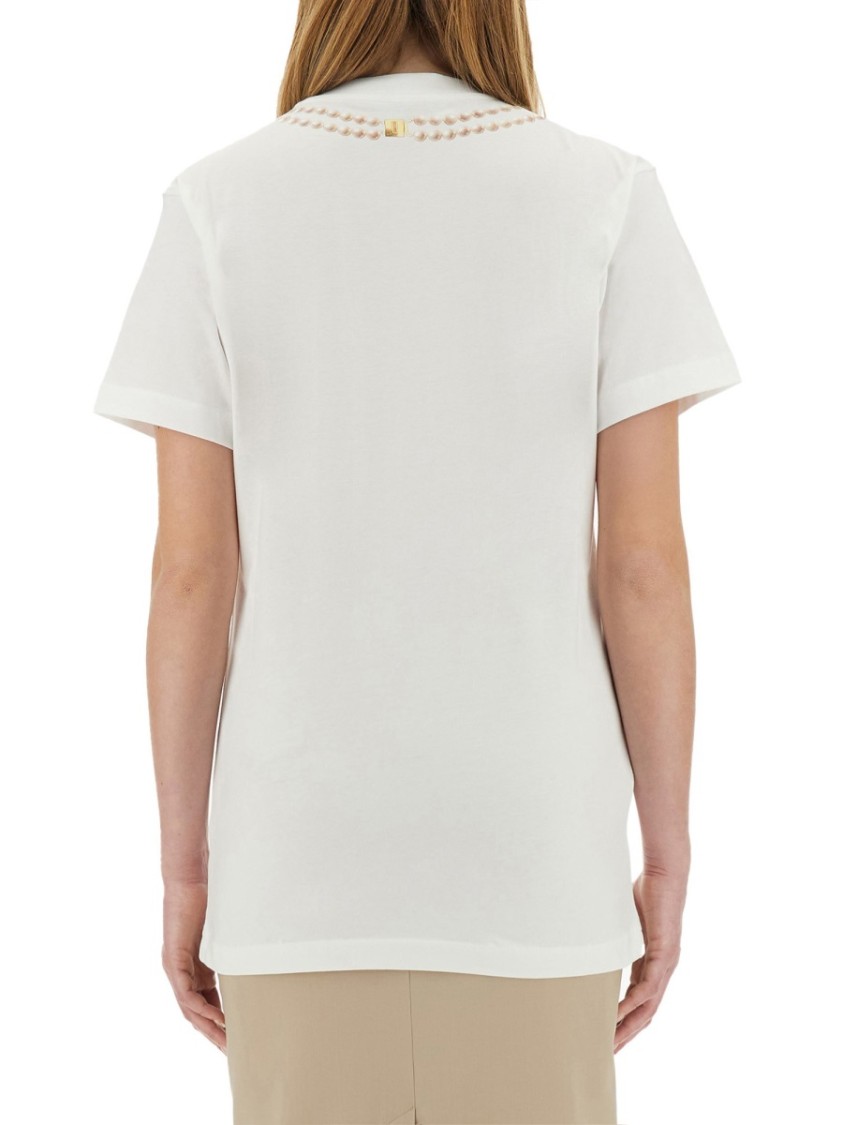 Moschino "Breakfast" Logo Print T-Shirt Wit