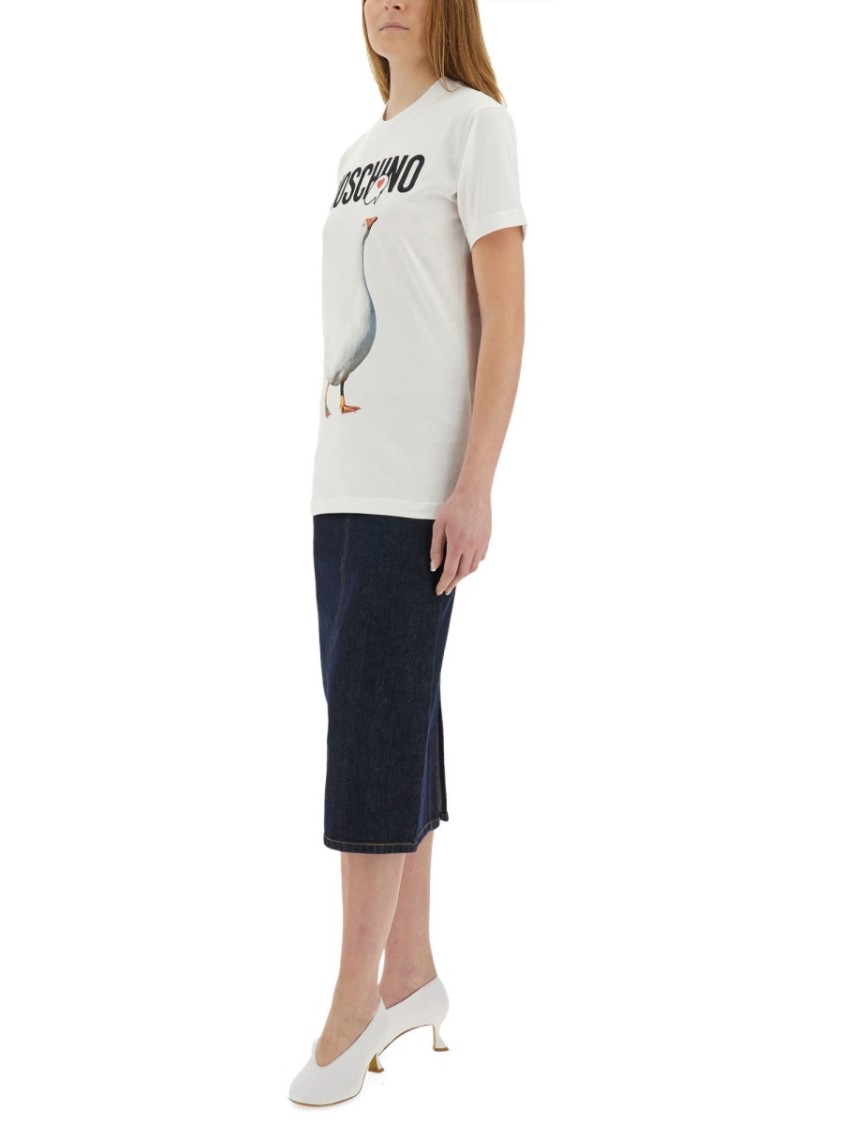 Moschino "Goose" Graphic T-Shirt Wit