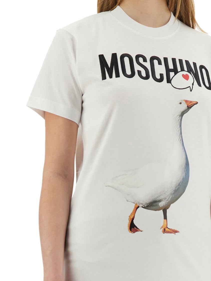 Moschino "Goose" Graphic T-Shirt Wit