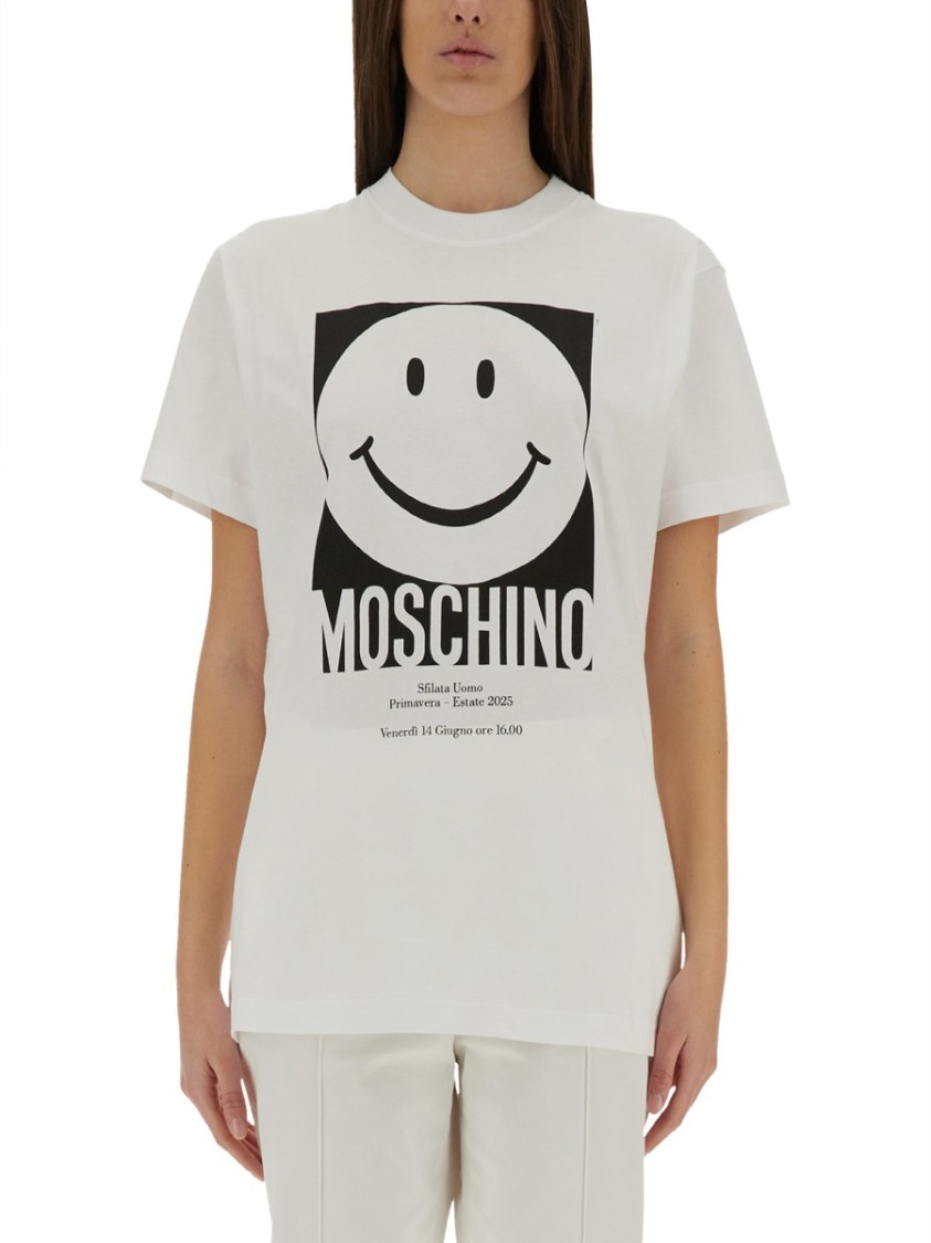 Moschino Graphic Print Cotton T-Shirt With Crew Neckline Wit