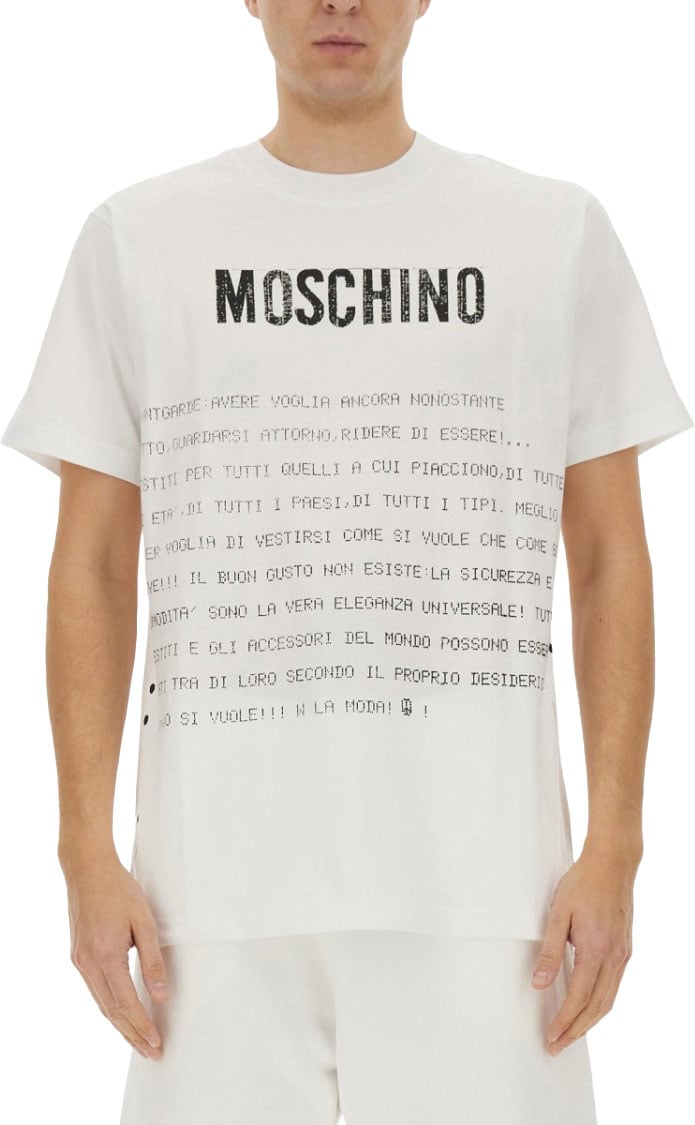 Moschino "Message Print" T-Shirt Wit