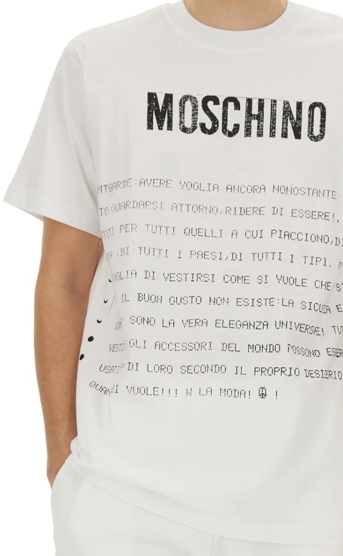 Moschino "Message Print" T-Shirt Wit