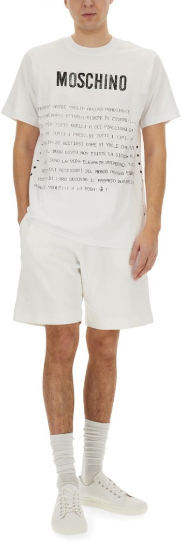Moschino "Message Print" T-Shirt Wit