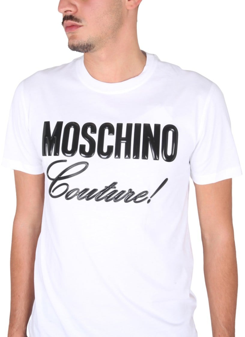 Moschino Signature Logo Print Crewneck T-Shirt Wit