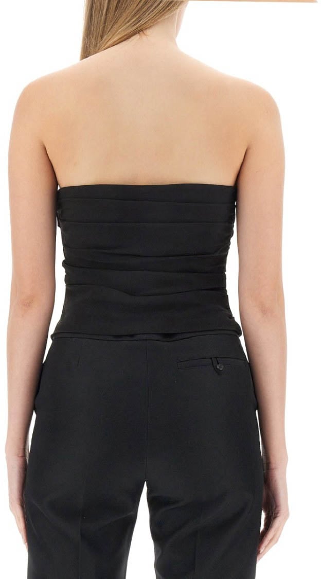 Moschino Strapless Draped Top Zwart