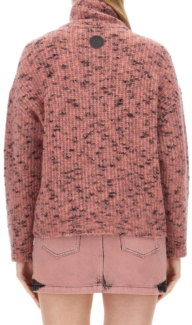 Moschino Textured Knit Turtleneck Shirt Roze