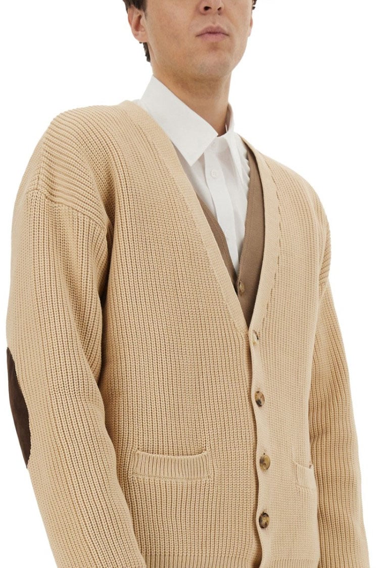Moschino Relaxed Fit Organic Cotton Blend Cardigan Neutraal