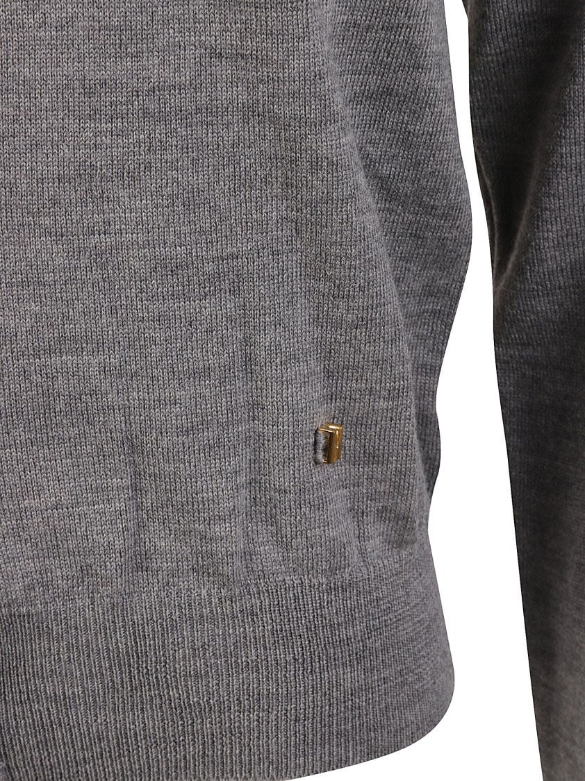 Moschino Button-Down Grey Sweater With Cut-Out Detail Grijs