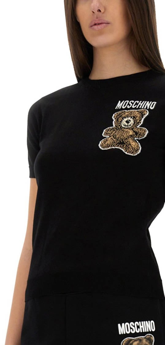 Moschino Teddy Bear Knit Top Zwart