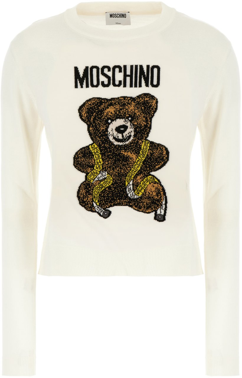 Moschino Ivory wool sweater Neutraal