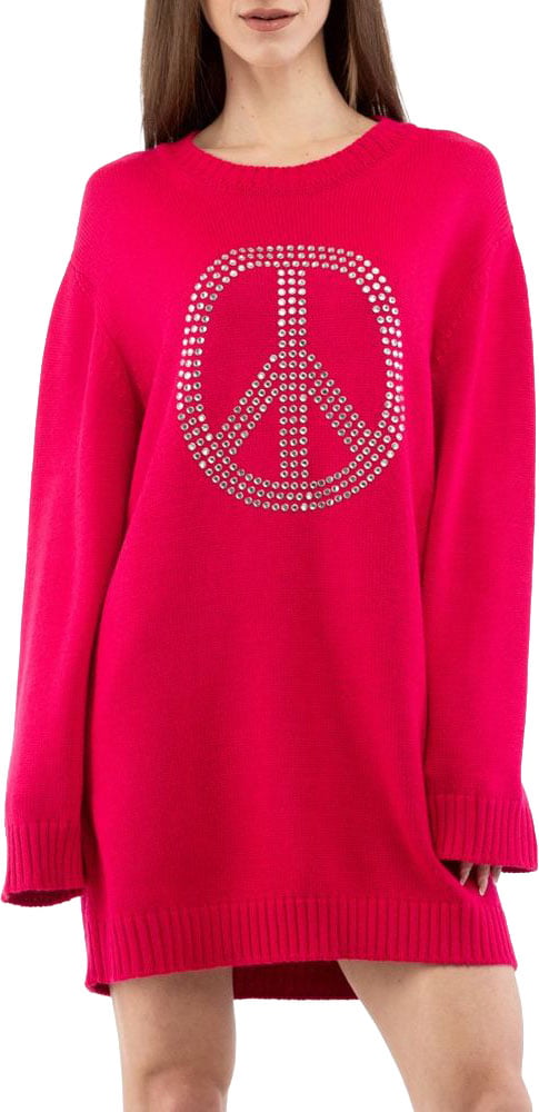 Moschino Fuchsia Wool Casual Dress Roze