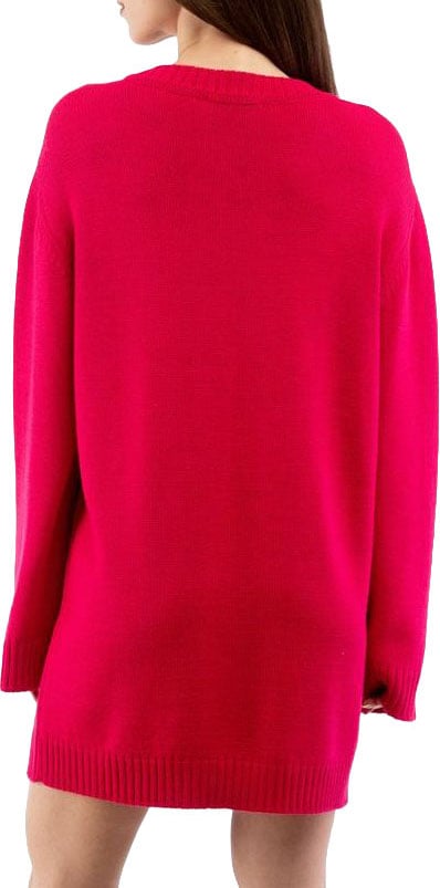 Moschino Fuchsia Wool Casual Dress Roze