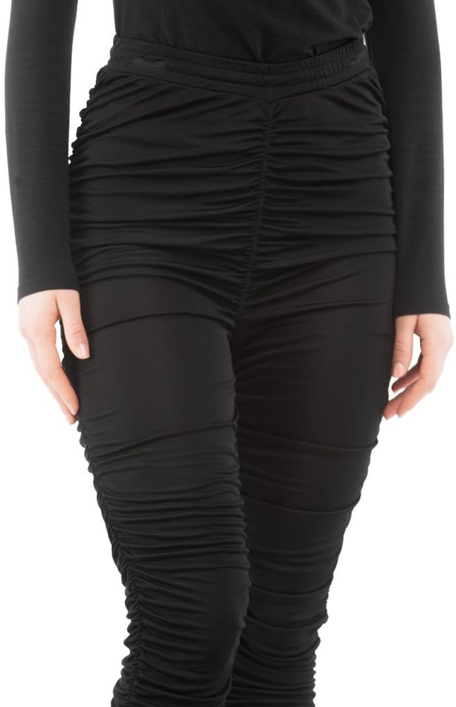 Moschino Black Viscose Casual Pants Zwart
