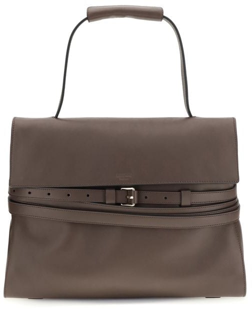 Moschino Moschino Brown Calf Leather Bos Taurus Handbag Bruin