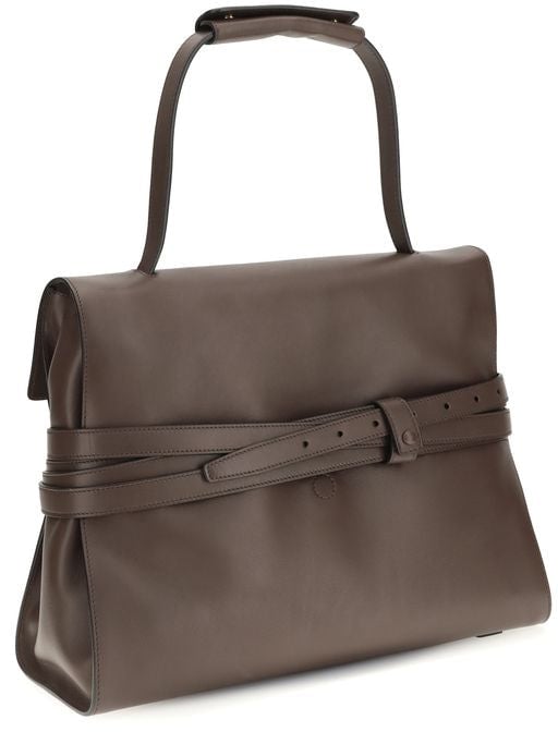 Moschino Moschino Brown Calf Leather Bos Taurus Handbag Bruin