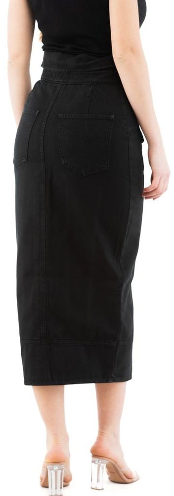 Moschino Black Cotton Midi Skirt Zwart