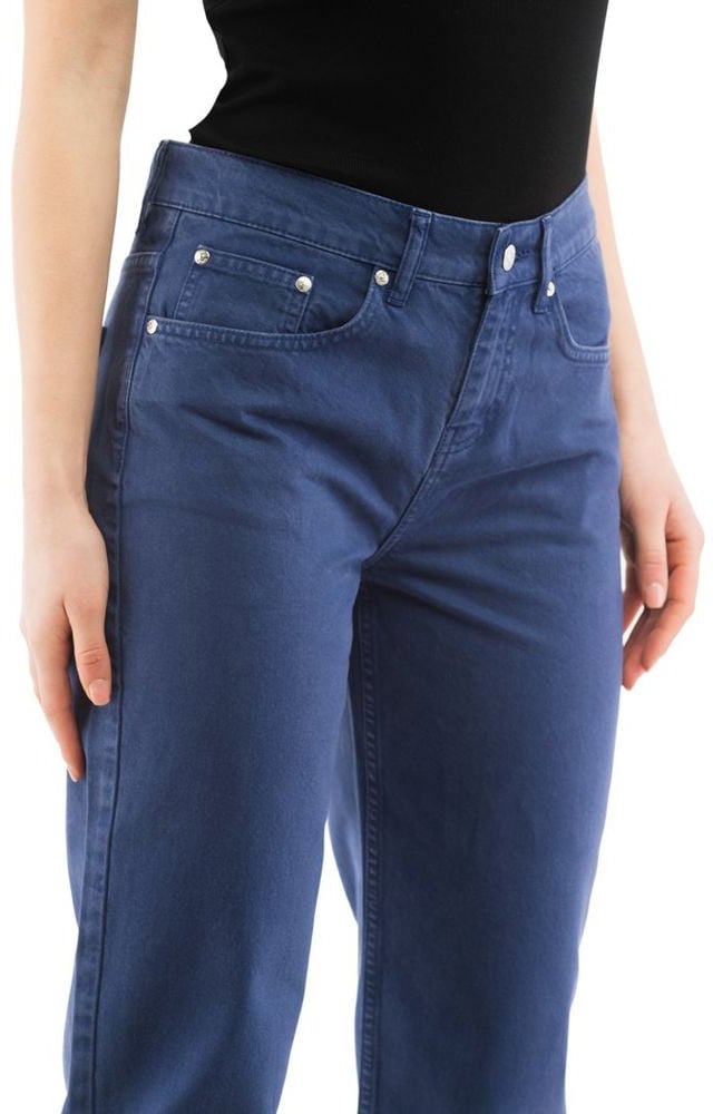 Moschino Moschino Blue Cotton Straight-Leg Jeans Blauw