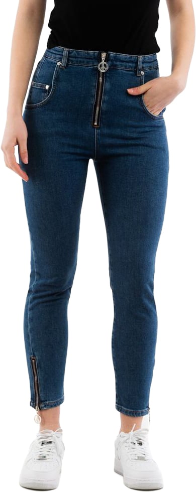 Moschino Multicolor Cotton High-Waisted Jean Divers
