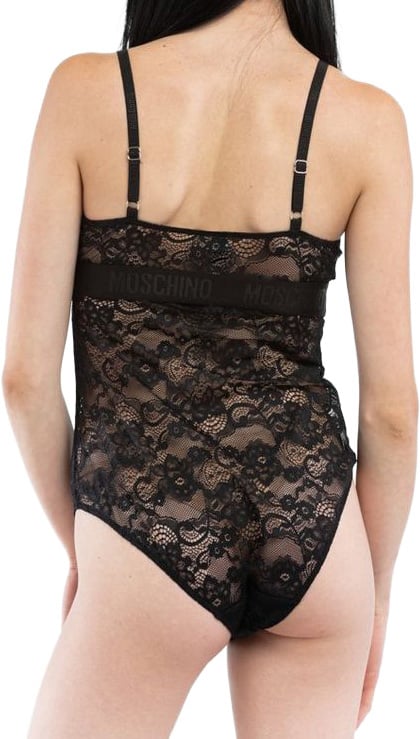Moschino Black Polyamide Bodysuit Zwart