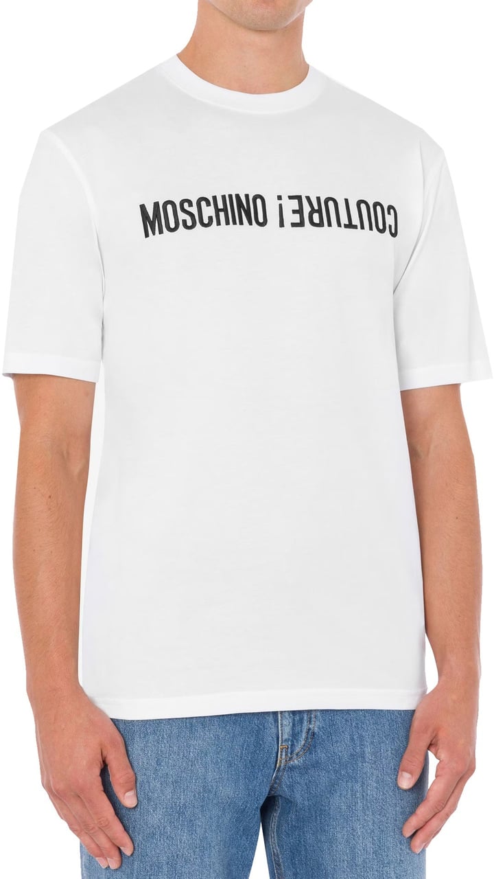 Moschino Upside Down Logo T-shirt Wit