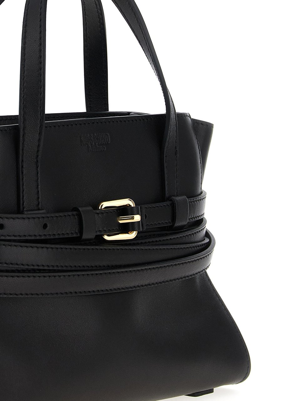 Moschino Black Polyester Handbag Zwart