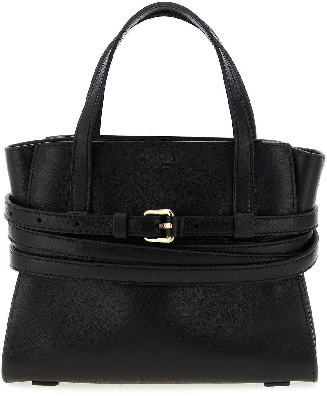 Moschino Black Polyester Handbag Zwart