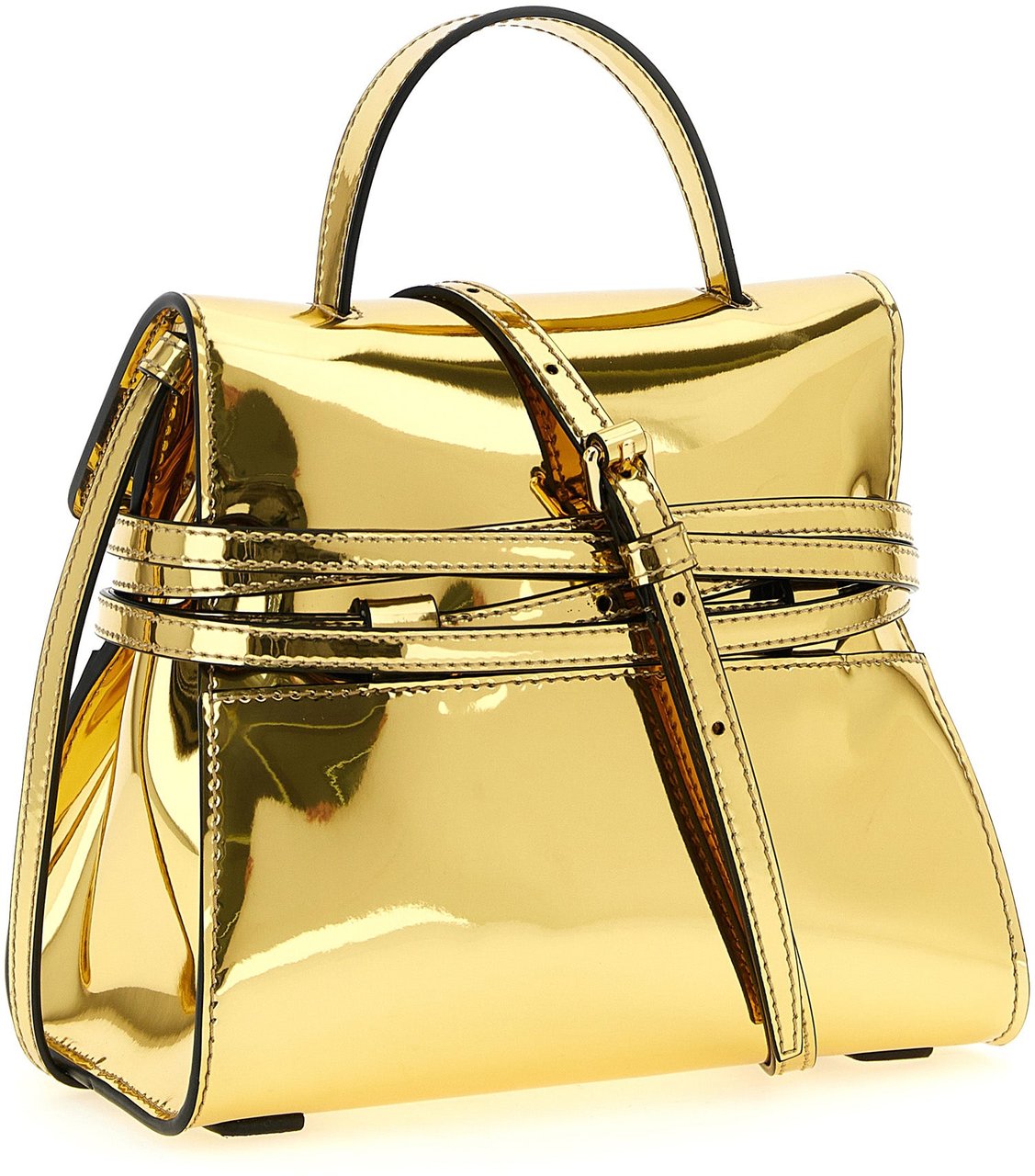 Moschino Gold Polyethylene Handbag Goud