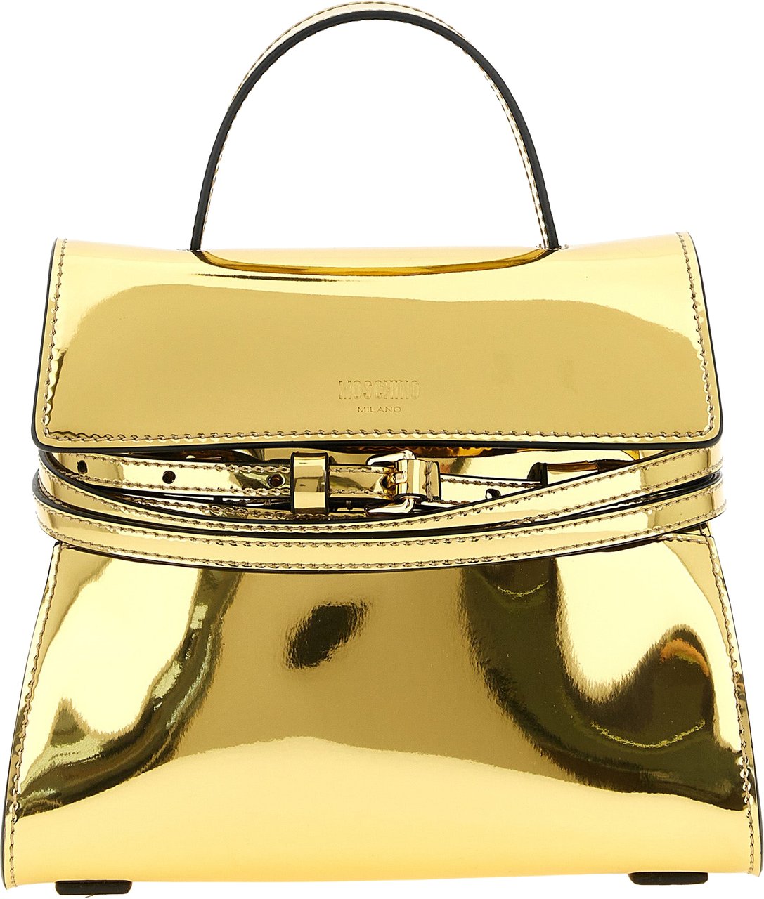 Moschino Gold Polyethylene Handbag Goud