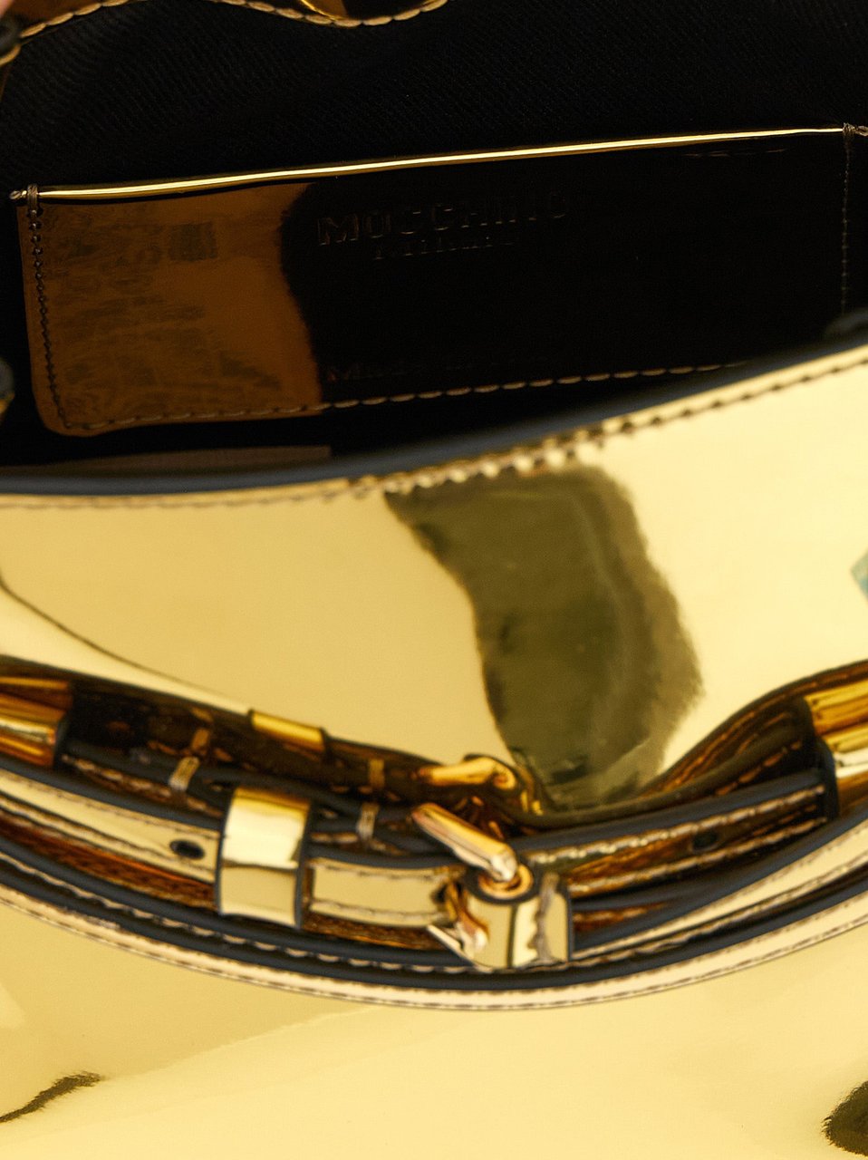 Moschino Gold Polyethylene Handbag Goud