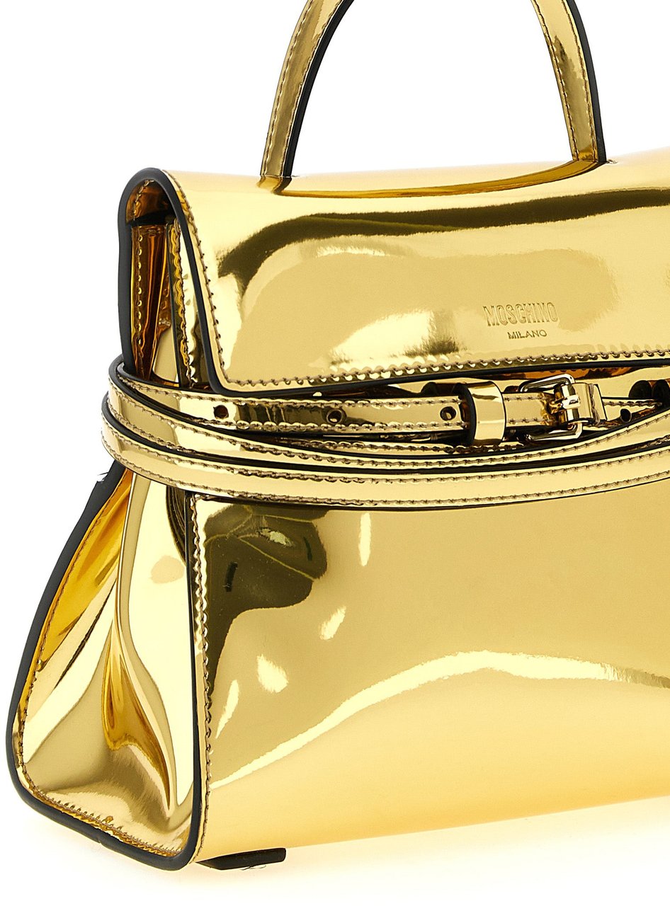 Moschino Gold Polyethylene Handbag Goud